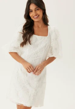 Puff Sleeve Embroidered Dress