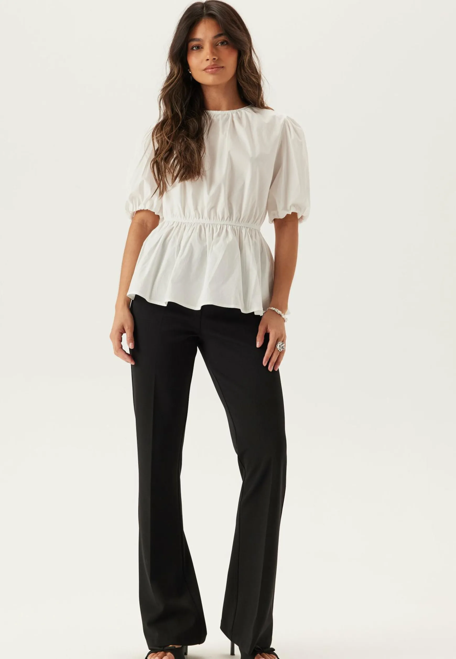Puff Sleeve Peplum Blouse