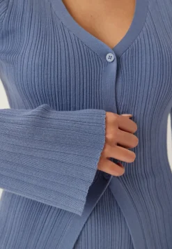 Rib Sculpted Knitted Cardigan