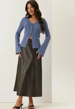 Rib Sculpted Knitted Cardigan