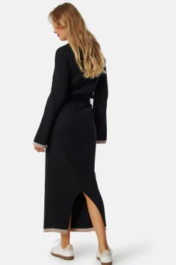 Round Neck Rib Knitted Maxi Dress