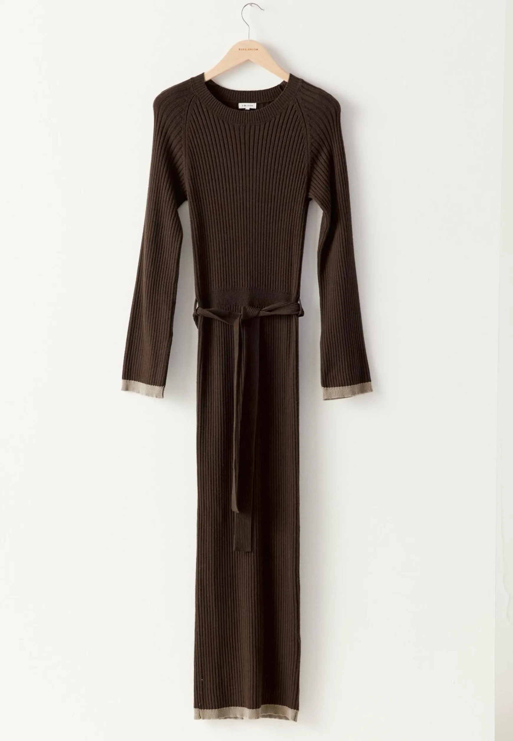 Round Neck Rib Knitted Maxi Dress