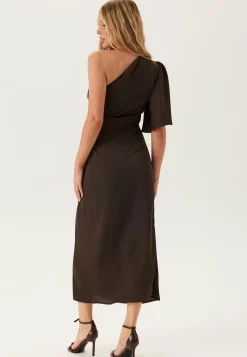 Ruched One Shoulder Midi Dress