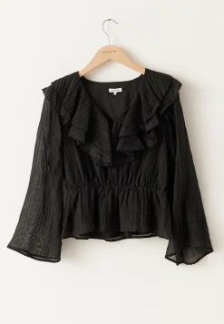Ruffle Wide Sleeve Blouse