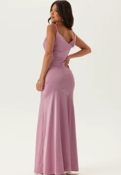 Satin Cowl Neck Maxi Dress