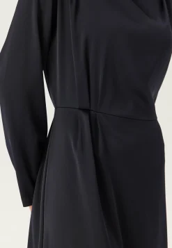 Satin Cowl Neck Midi Dress