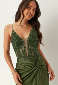 Satin Evening Dress With Back Lacing