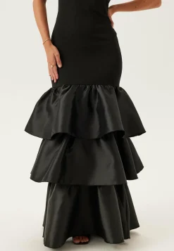 Satin Frill Maxi Dress