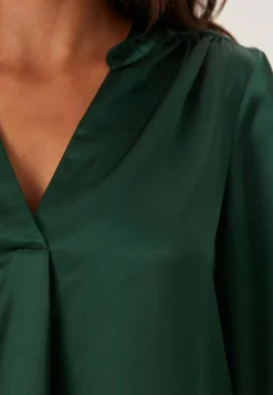 Satin Puff Sleeve Blouse