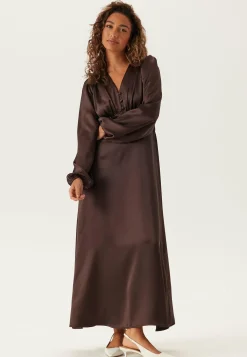 Satin V-neck Maxi Dress