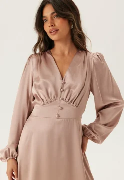 Satin V-neck Maxi Dress