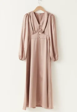 Satin V-neck Maxi Dress
