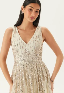 Sequin Sunray Sleeveless Maxi Dress