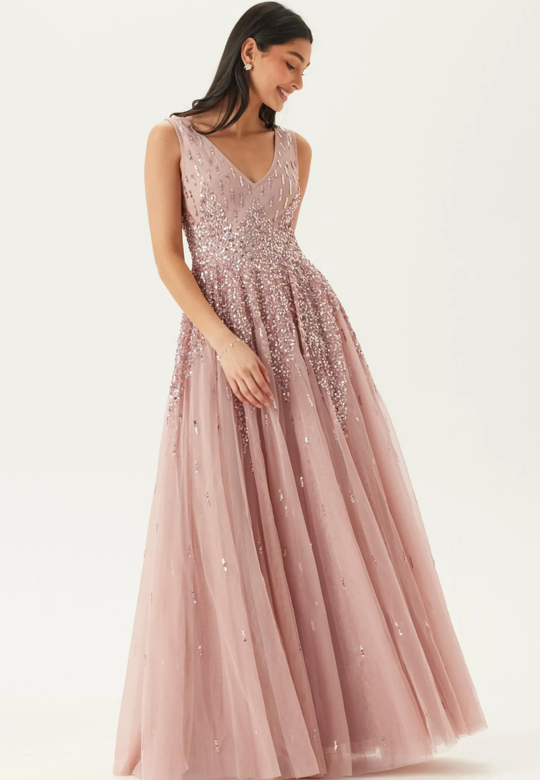 Sequin Sunray Sleeveless Maxi Dress