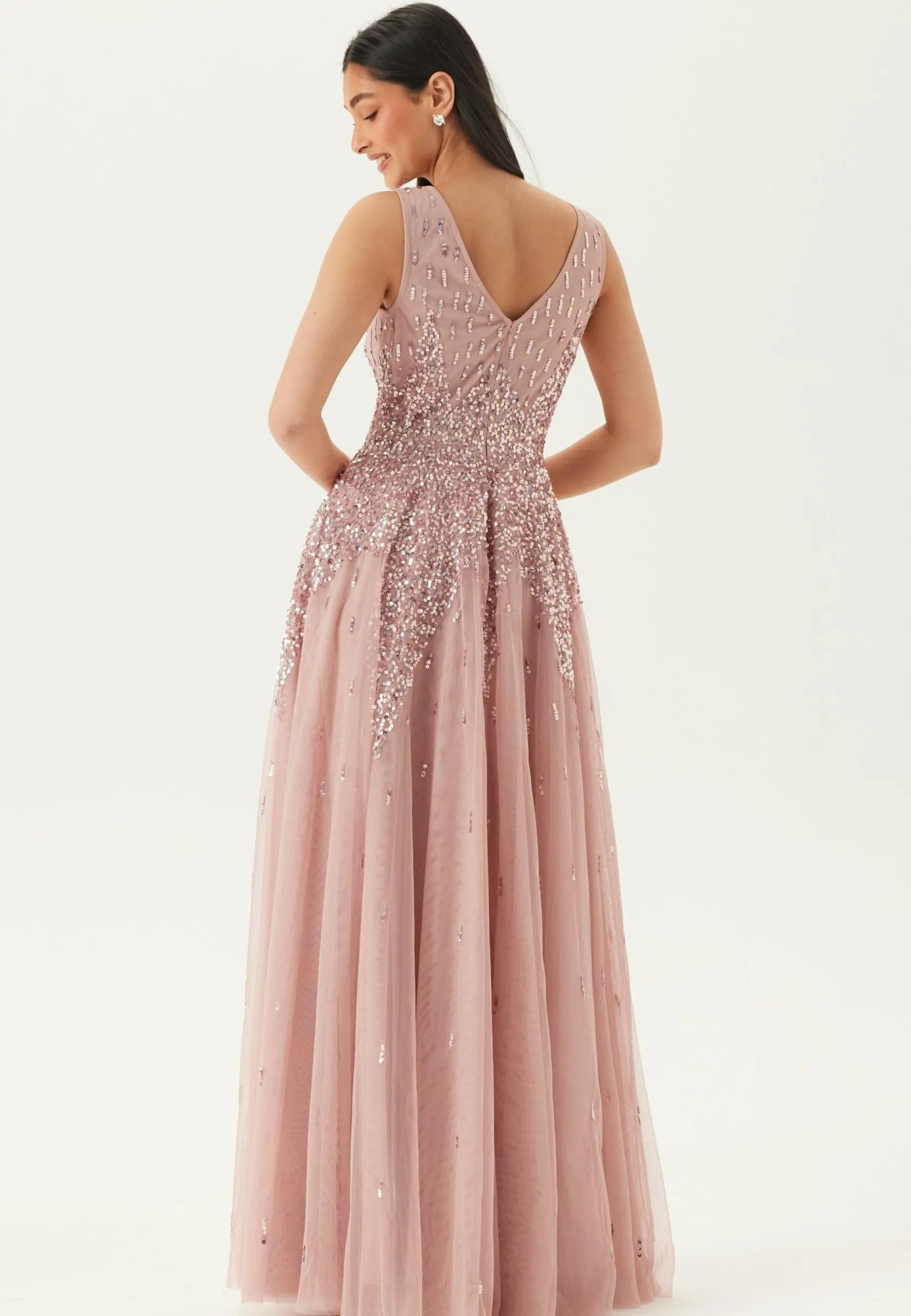 Sequin Sunray Sleeveless Maxi Dress