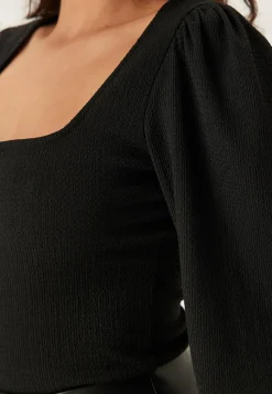 Square Neck Balloon Sleeve Top