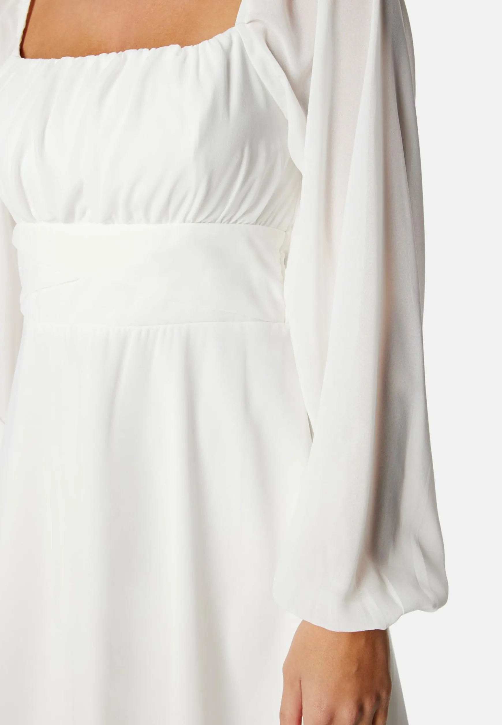 Square Neck L/S Chiffon Dress