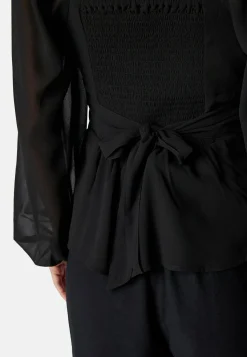 Square Neck L/S Georgette Blouse