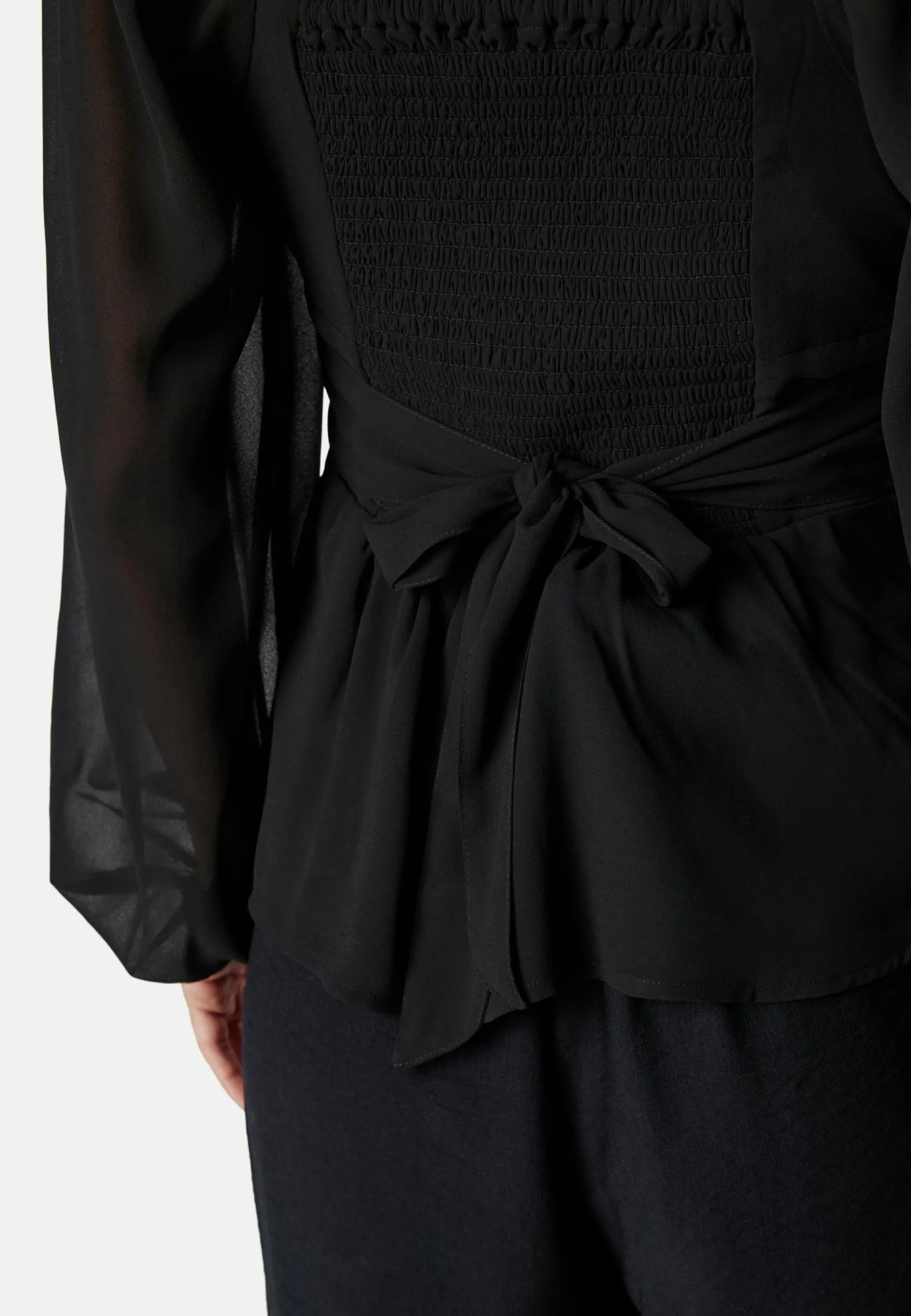 Square Neck L/S Georgette Blouse