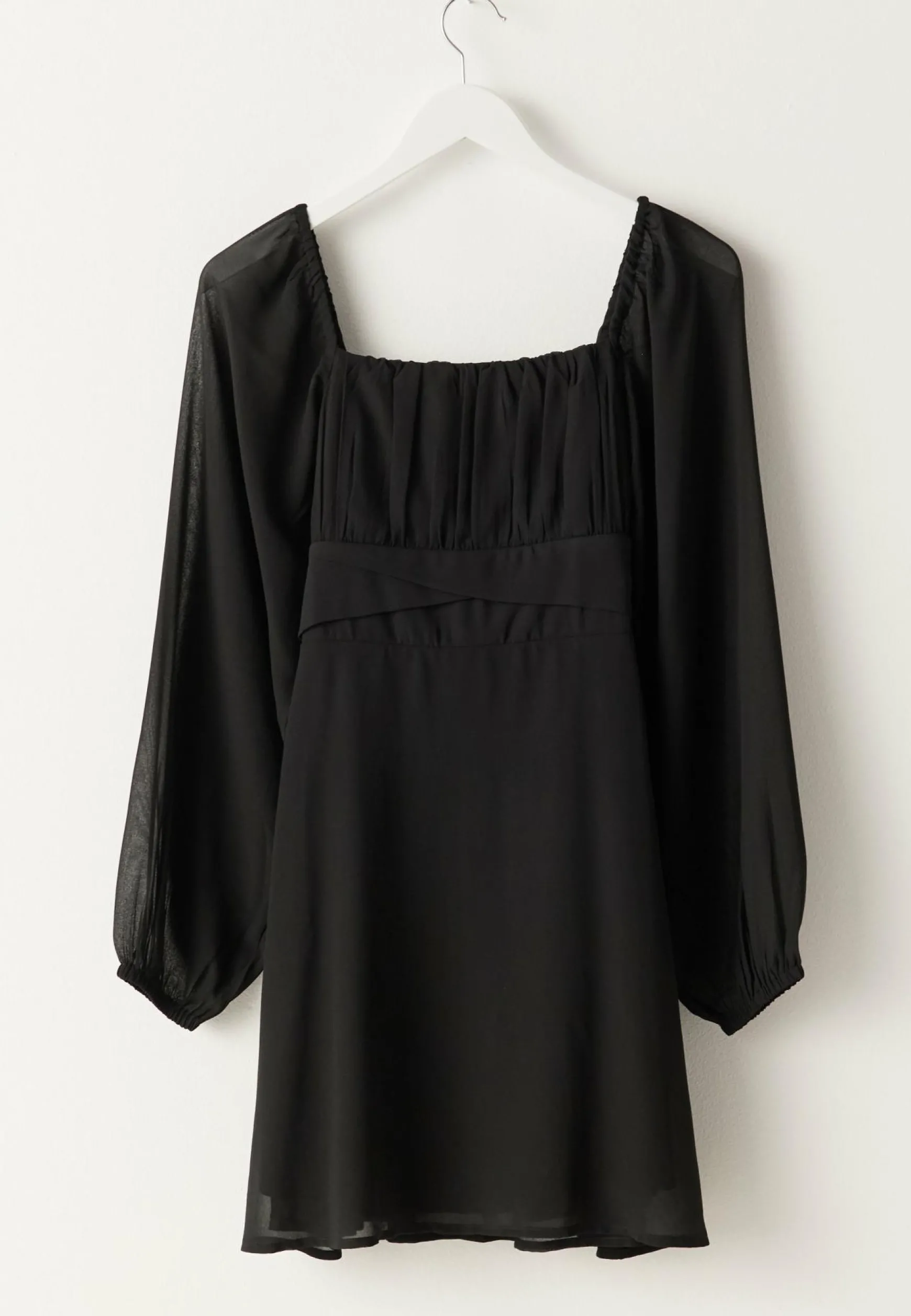 Square Neck L/S Georgette Dress