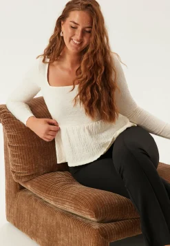 Square Neck Peplum Top