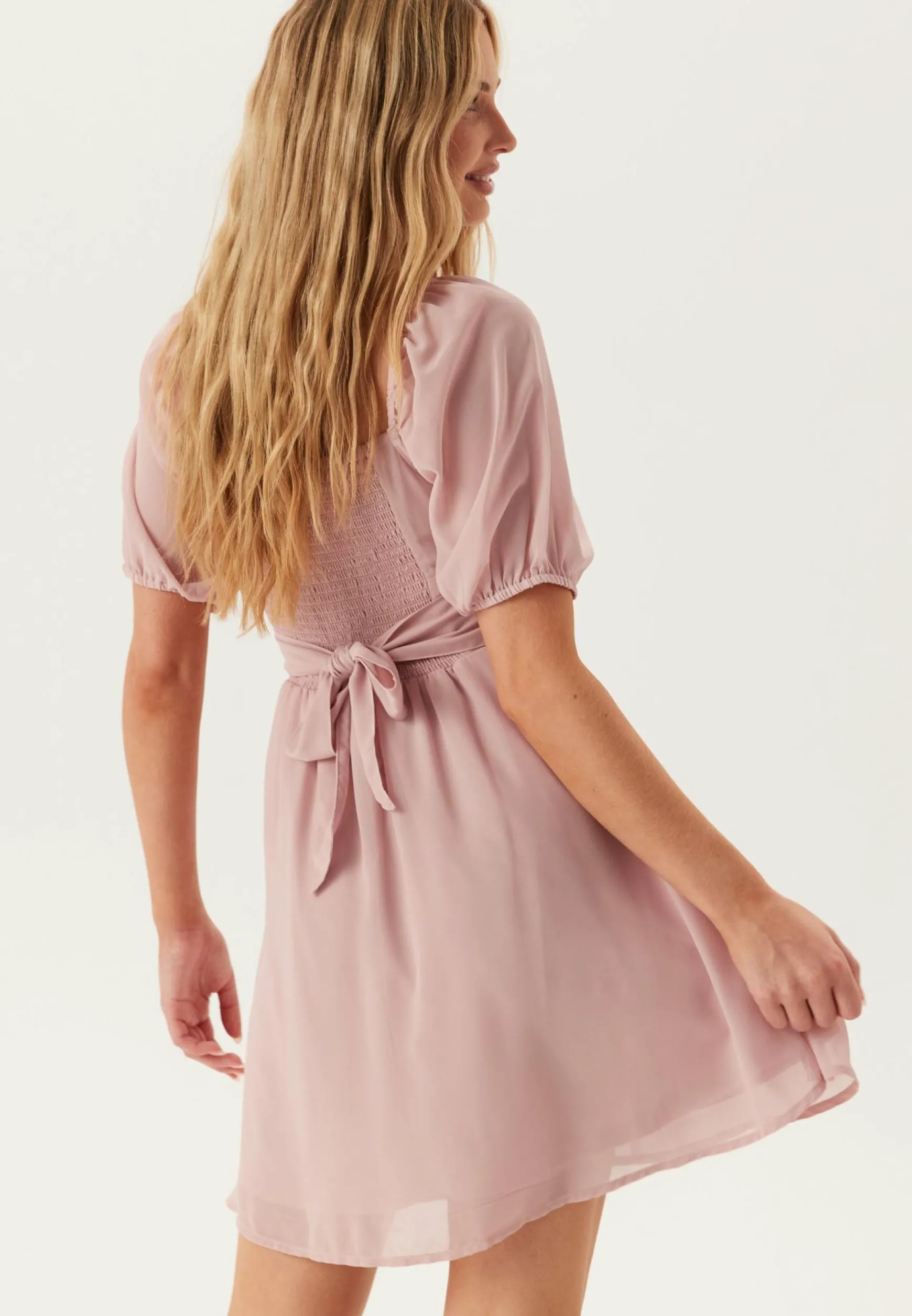 Square Neck S/S Georgette Dress
