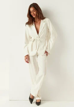 Straight High Waist Suit Trousers