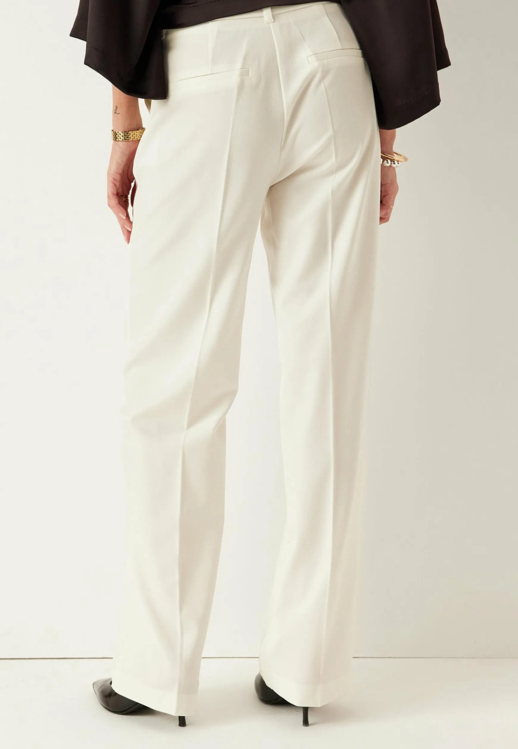 Straight High Waist Suit Trousers