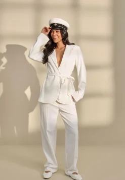 Straight High Waist Suit Trousers