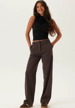 Straight High Waist Suit Trousers