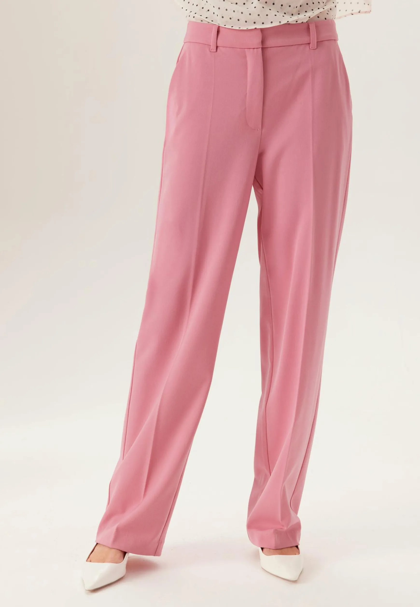 Straight High Waist Suit Trousers