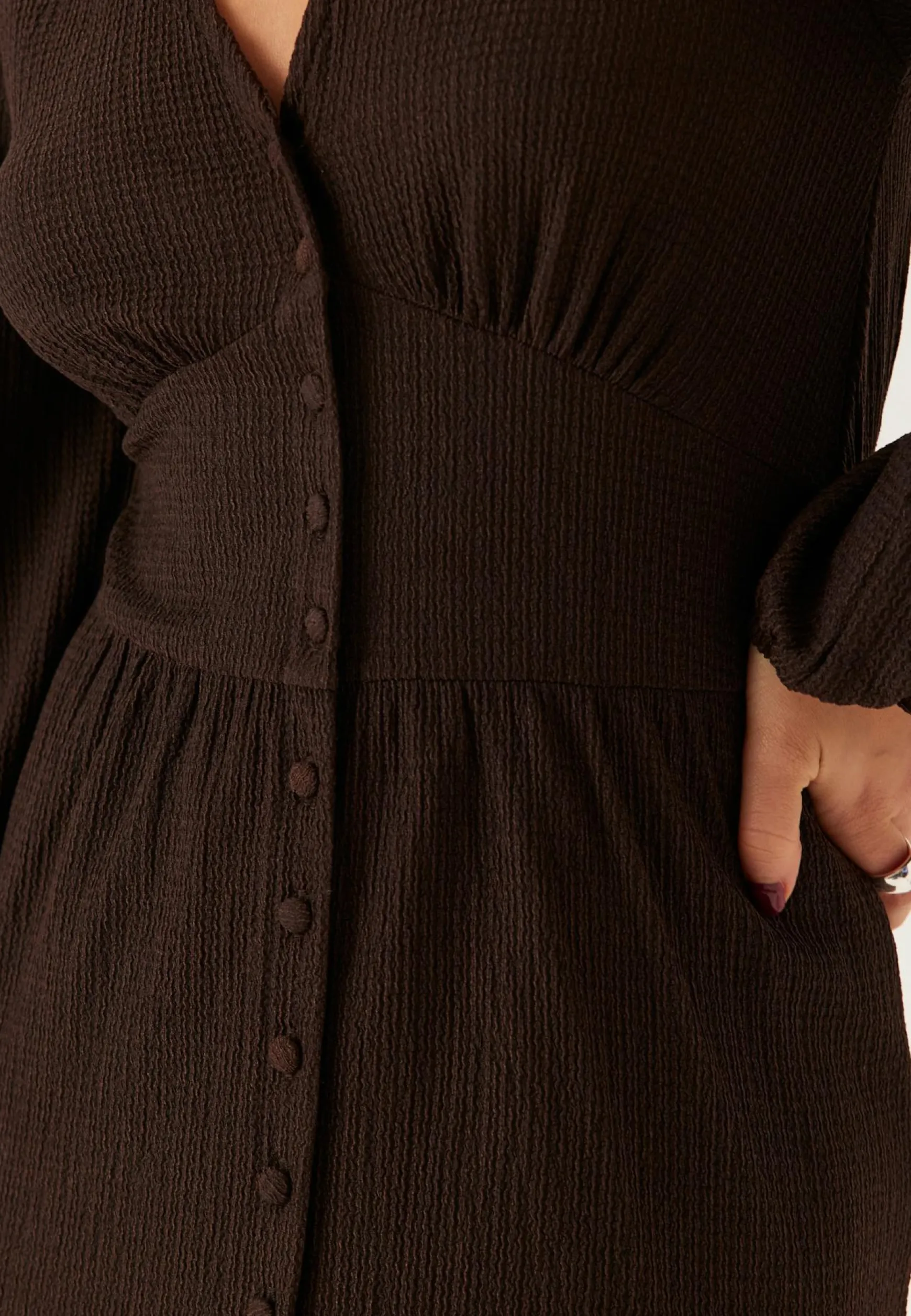 Structure Button Midi Dress