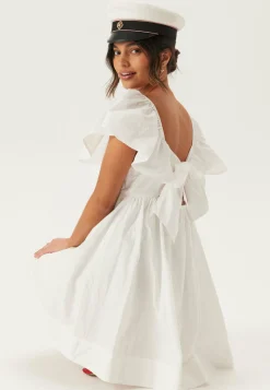 Tie Back Frill Short Dress