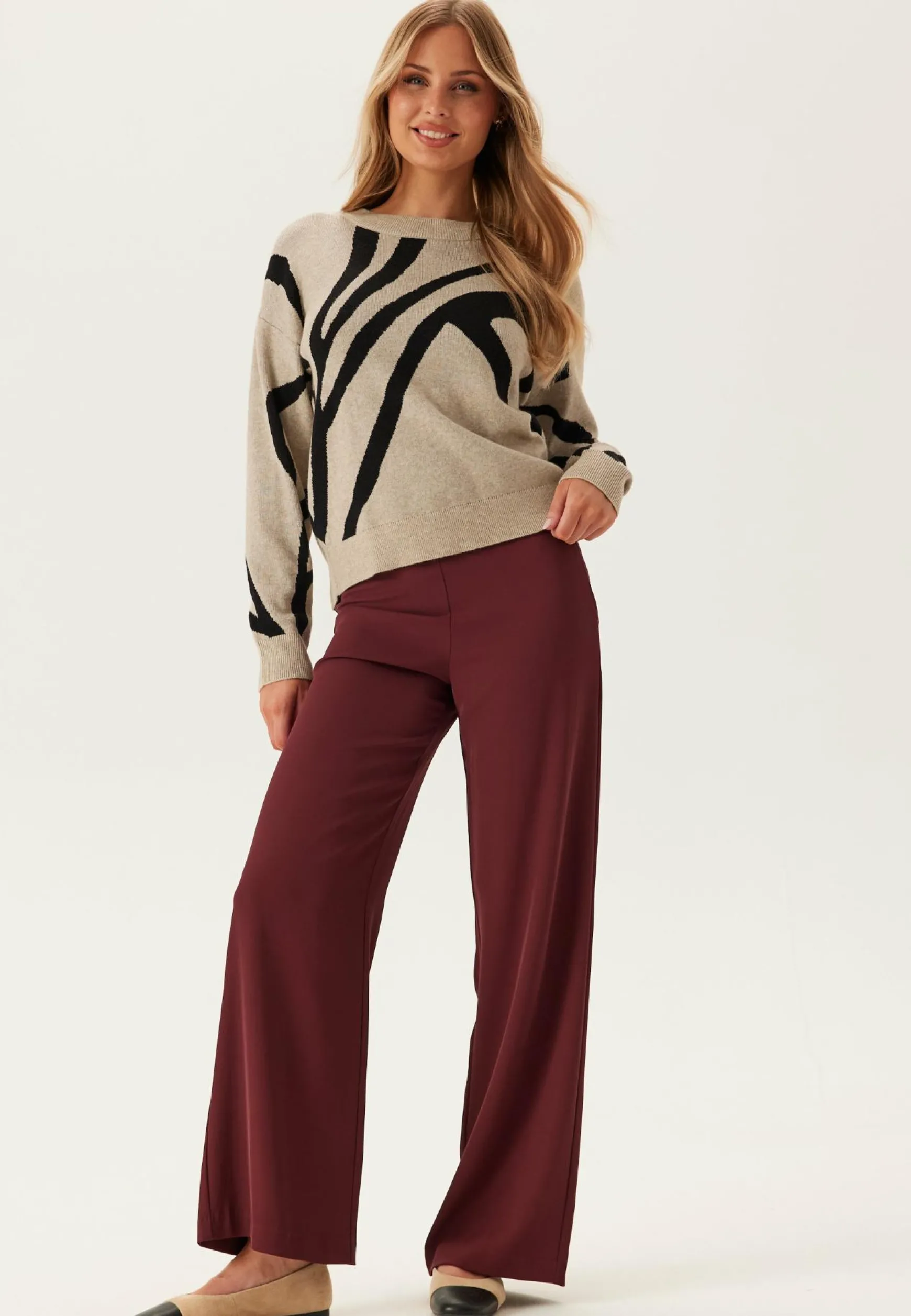 Vitif Jacquard L/S KNIT TOP KN