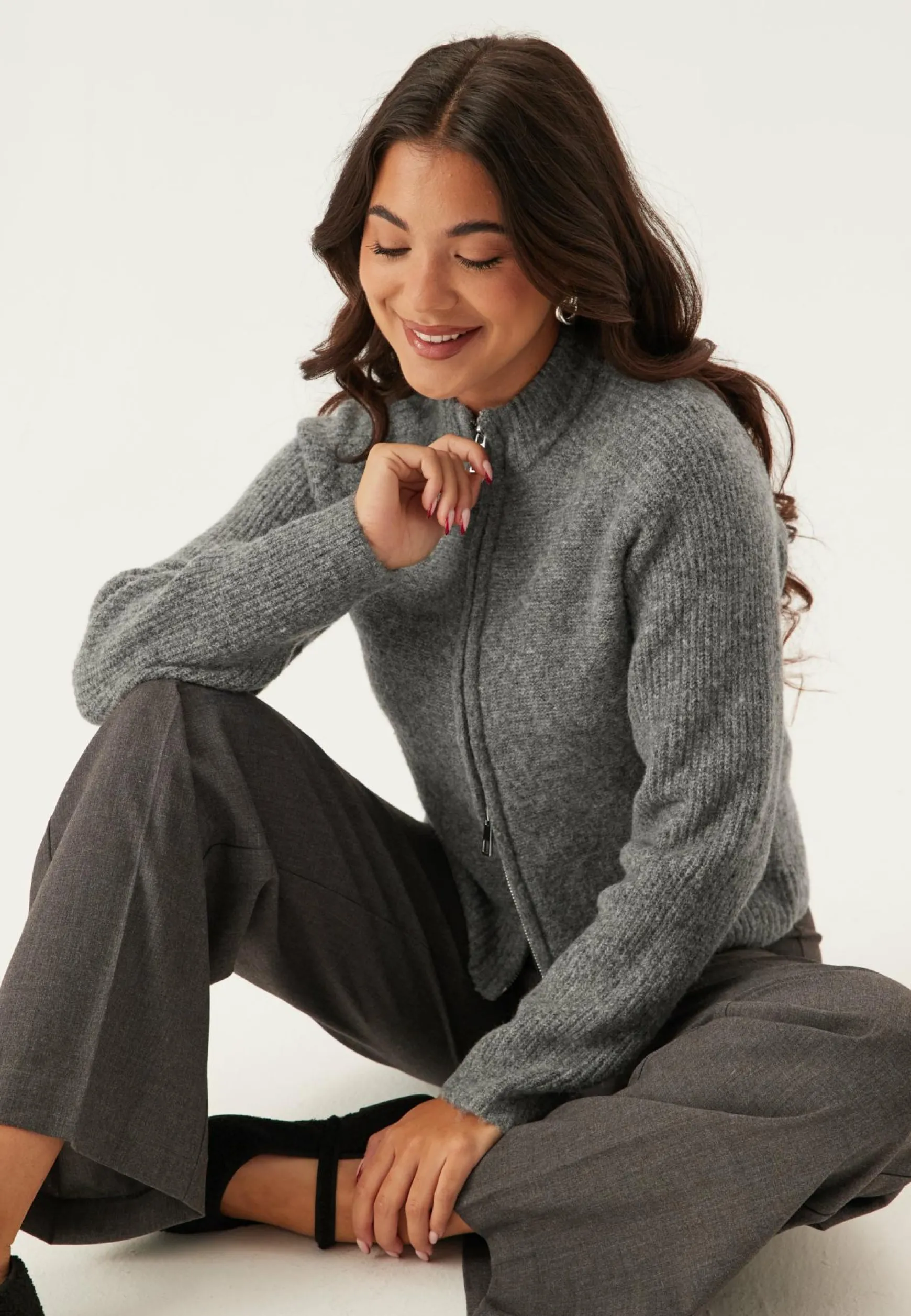 Vmbang Ls High Neck Zip Cardig