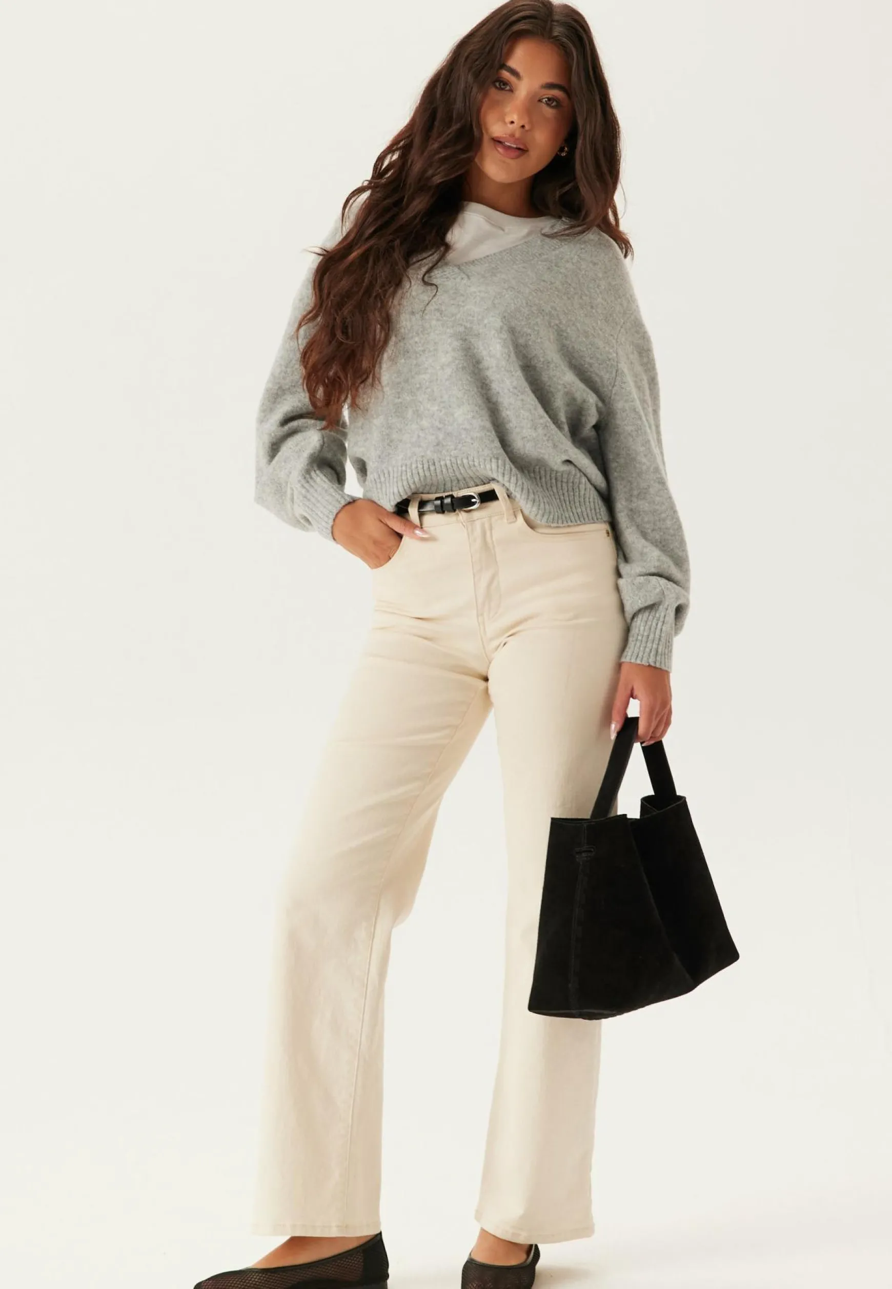 Vmboom Ls V-neck Pullover
