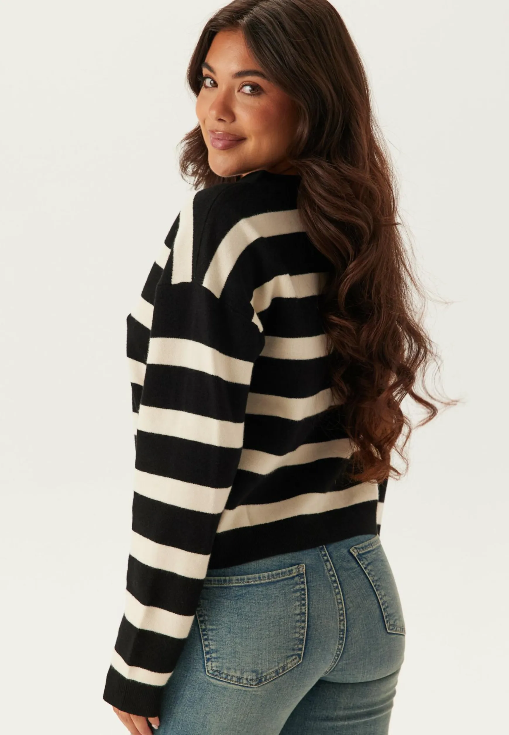 Vmsaba Full Needle Ls V-neck C