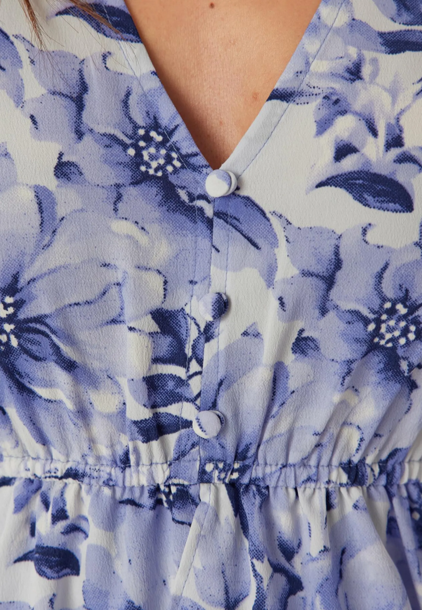 V-neck Flounce Maxi Dress