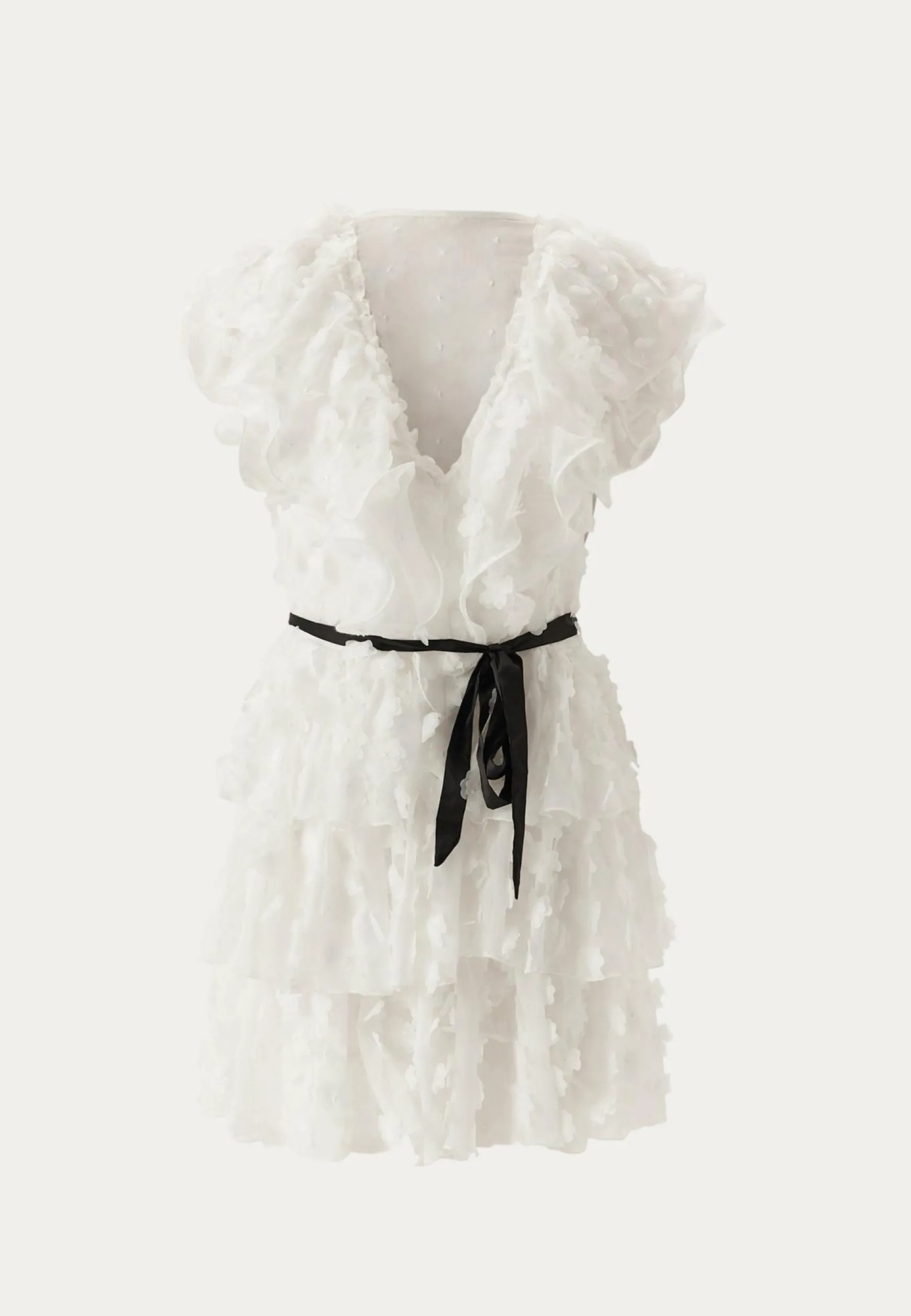 V-neck Frill Floral Dress