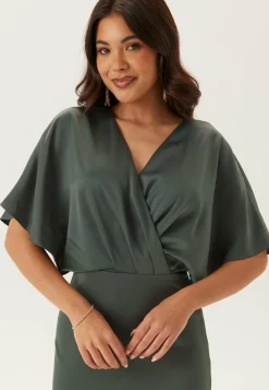 Wrap Satin Ankle Dress