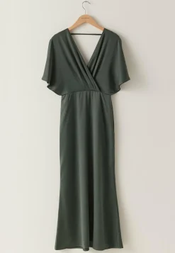 Wrap Satin Ankle Dress